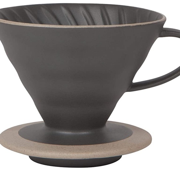 Danica Heirloom Stoneware Pour Over Coffee Set in matte black/stone. - Picture 3 of 4